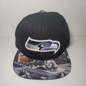 Seattle Seahawks Hat New Era 59Fifty NFL Size 7 1/4 Blue Cap Football Mens